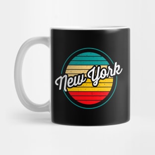 New York - Retro Sunset Mug